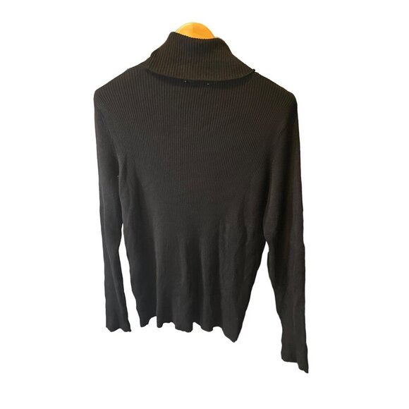 Time and Tru NWT Black Ribbed Long Sleeve Turtleneck Knit Top SZ XXL - Picture 2 of 8